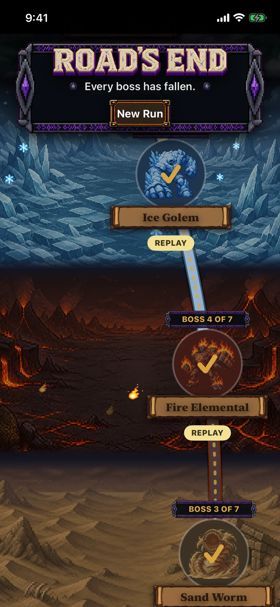 Seven-realm campaign map in Connect4Hero
